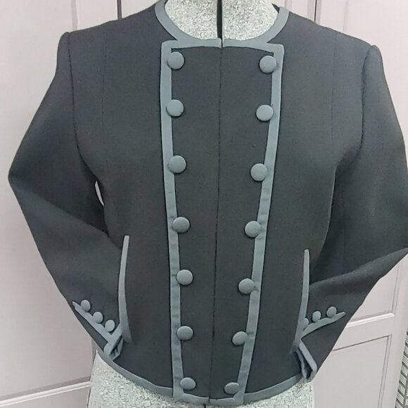 Excellent Vintage Military inspired Jacket, Size 12 Medium, Black and Grey - Picture 1 of 8
